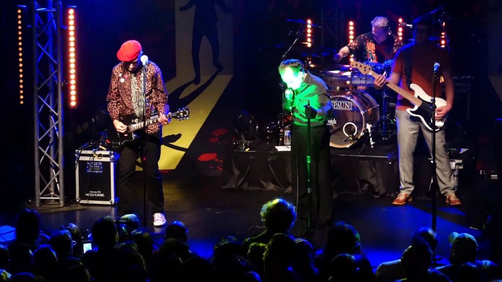 The Damned | Captain Sensible Stage-Worn & Photo-Matched Leopard Shirt, Tie & Signed Beret (2018)