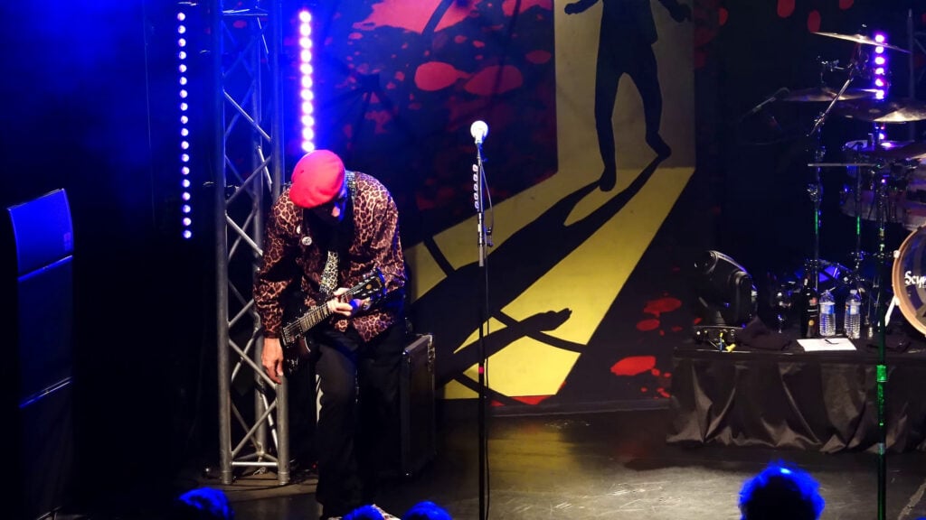 The Damned | Captain Sensible Stage-Worn & Photo-Matched Leopard Shirt, Tie & Signed Beret (2018)