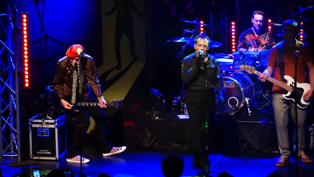 The Damned | Captain Sensible Stage-Worn & Photo-Matched Leopard Shirt, Tie & Signed Beret (2018)