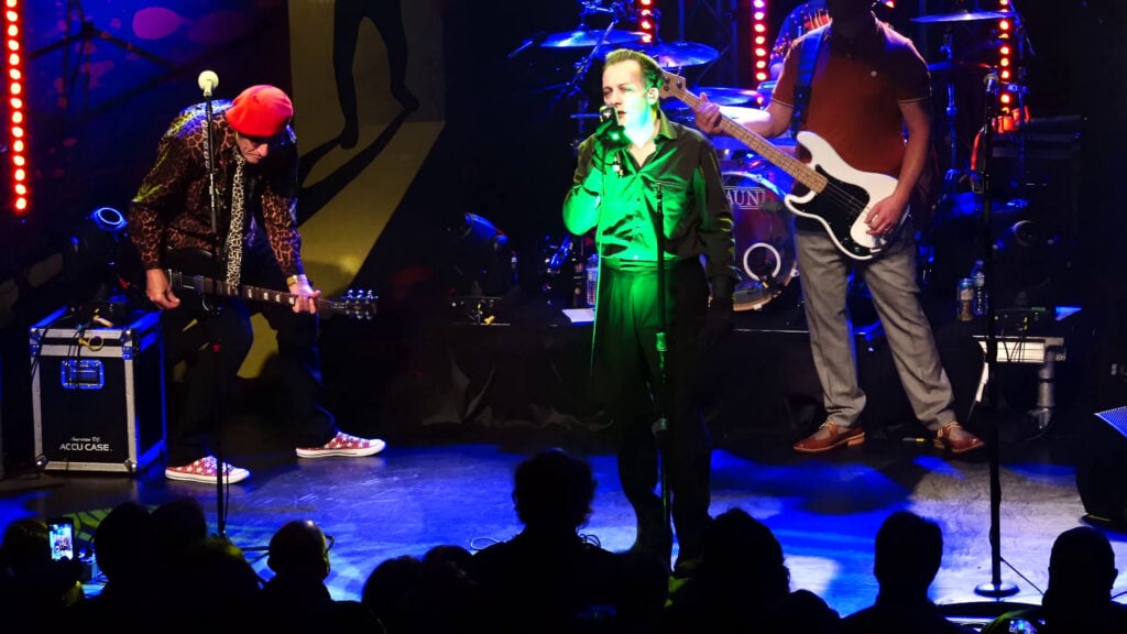 The Damned | Captain Sensible Stage-Worn & Photo-Matched Leopard Shirt, Tie & Signed Beret (2018)