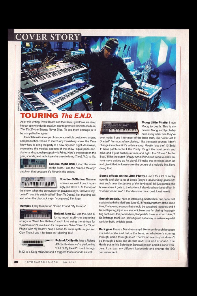 Black Eyed Peas | Printz Board Stage-Played Korg MS2000B Analog Synthesizer/Vocoder (1998-2011)