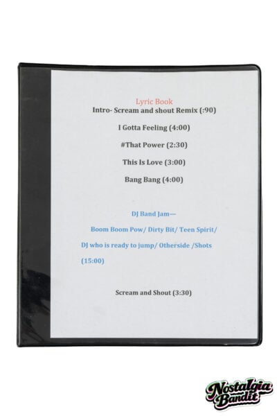 Black Eyed Peas | Teleprompter Lyric Binder & "The Beginning" Crew Itinerary Europe 2011