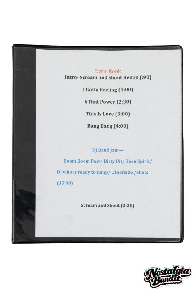 Black Eyed Peas | Teleprompter Lyric Binder & “The Beginning” Crew Itinerary Europe 2011