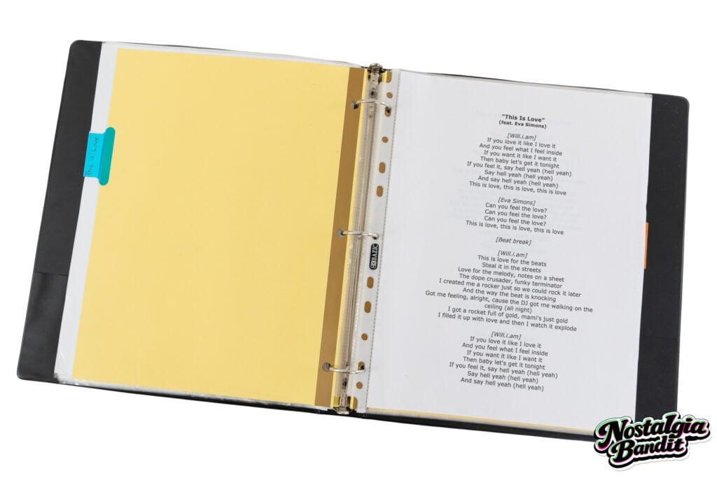 Black Eyed Peas | Teleprompter Lyric Binder & "The Beginning" Crew Itinerary Europe 2011