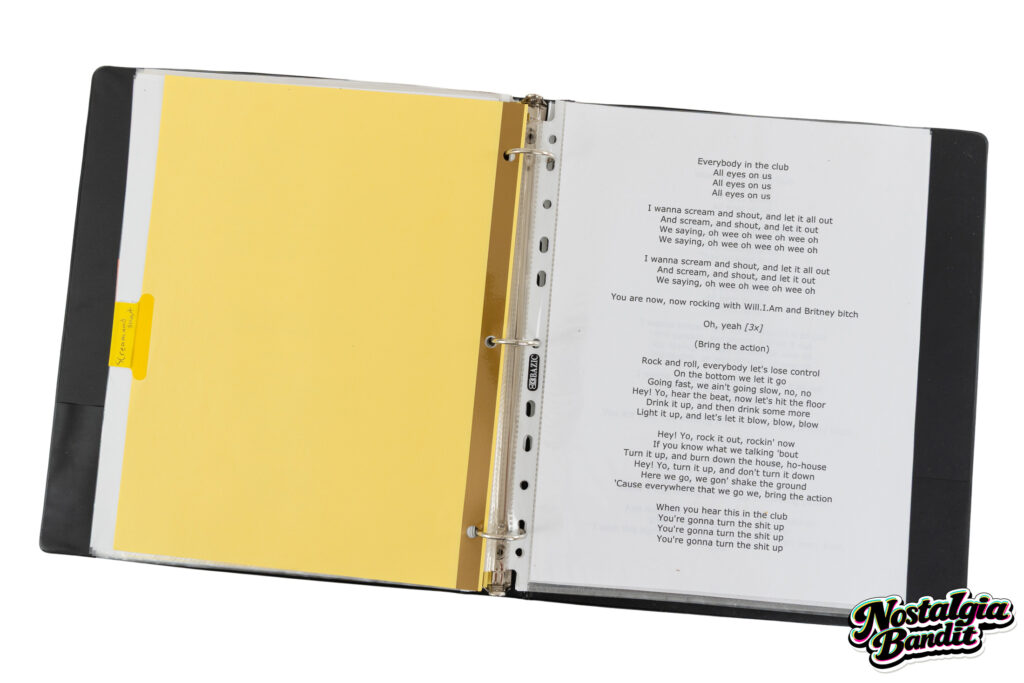 Black Eyed Peas | Teleprompter Lyric Binder & "The Beginning" Crew Itinerary Europe 2011
