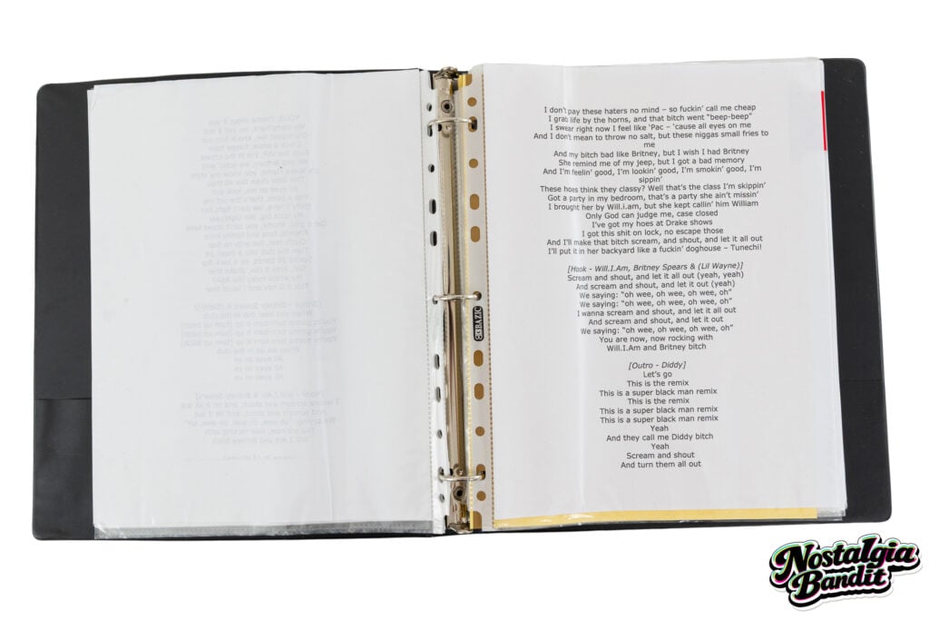 Black Eyed Peas | Teleprompter Lyric Binder & "The Beginning" Crew Itinerary Europe 2011