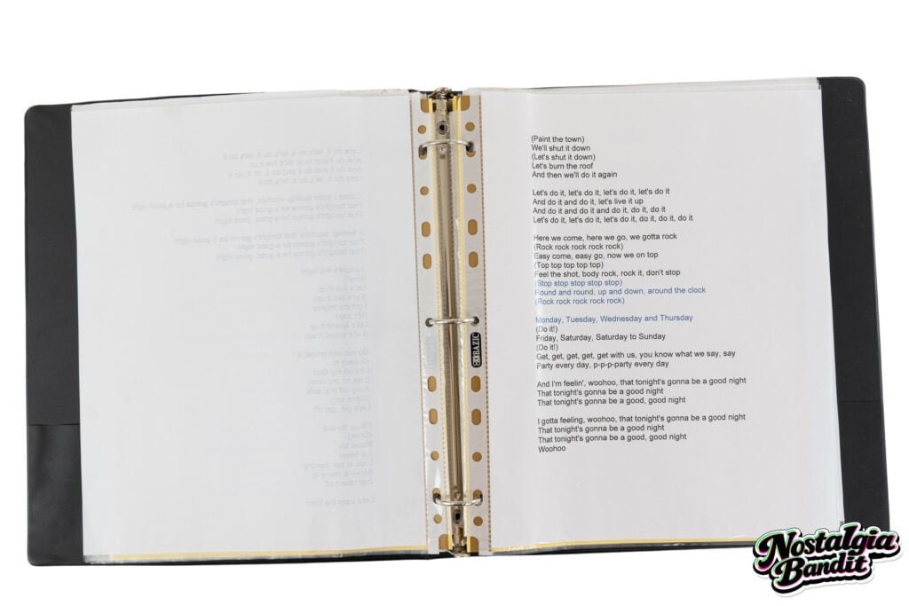 Black Eyed Peas | Teleprompter Lyric Binder & "The Beginning" Crew Itinerary Europe 2011