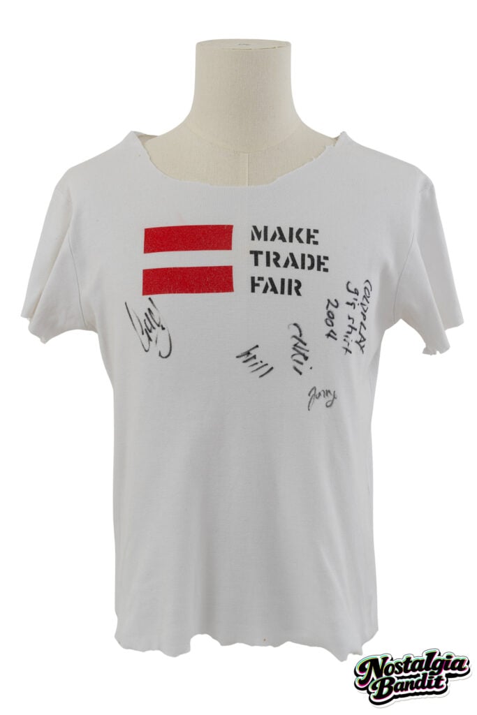 Coldplay | Chris Martin Stage-Worn, Customized & Band-Signed "Make Trade Fair" T-Shirt (2002-2004)