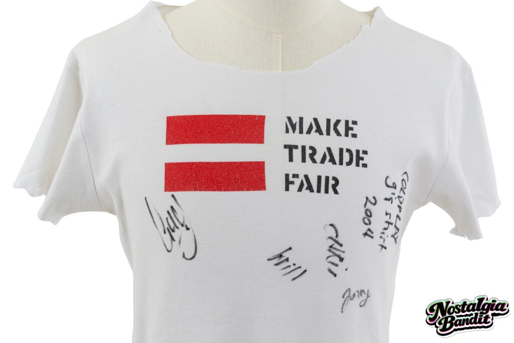 Coldplay | Chris Martin Stage-Worn, Customized & Band-Signed "Make Trade Fair" T-Shirt (2002-2004)