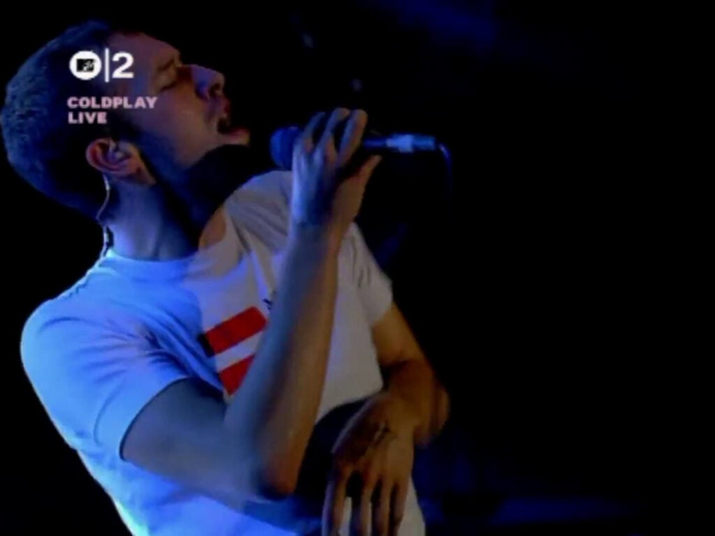 Coldplay | Chris Martin Stage-Worn, Customized & Band-Signed "Make Trade Fair" T-Shirt (2002-2004)