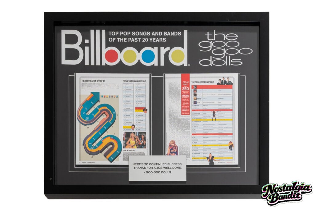 The Goo Goo Dolls | Billboard #1 Song of 1992-2012 “Iris” Presentation Display (2012)