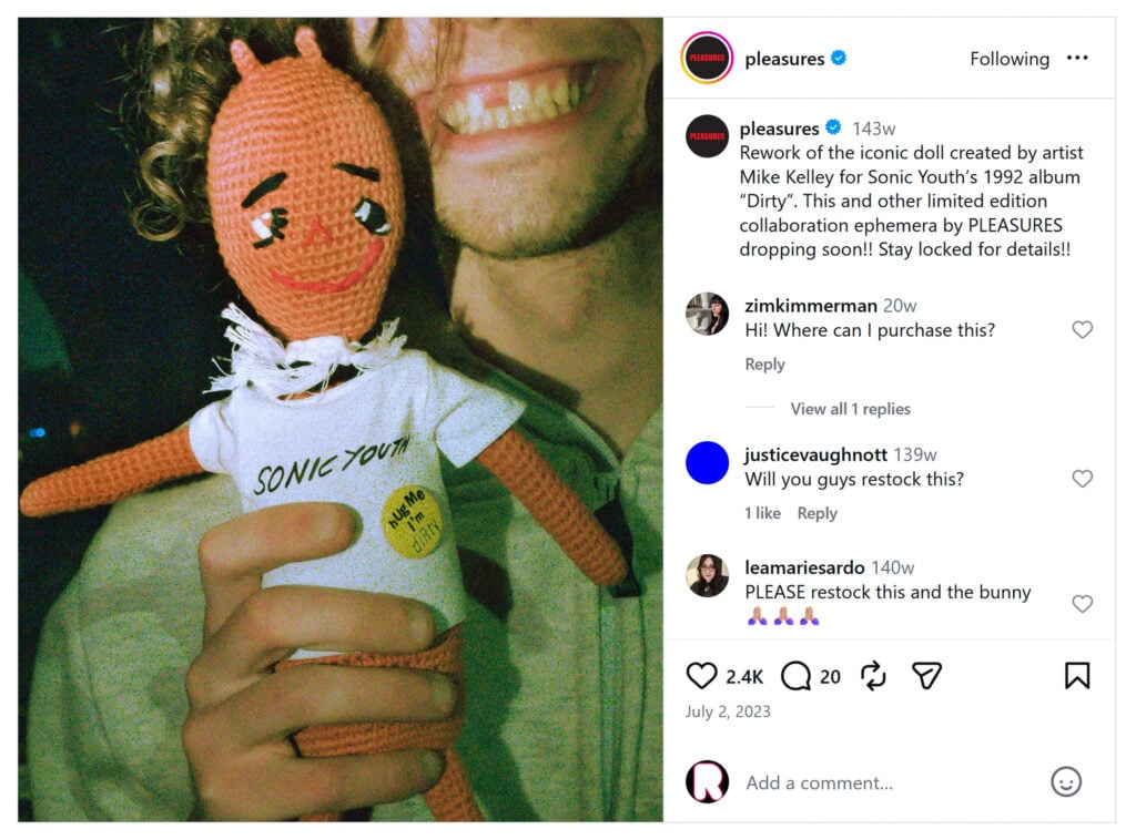 Sonic Youth | Kim Gordon Owned Alexander Wang Hoodie with Dirty Alien Crochet Doll (2010s)