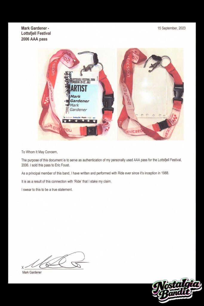 Ride | Mark Gardener Owned & Tour-Used AAA Pass Collection with Signed Magazine (2000-2019)