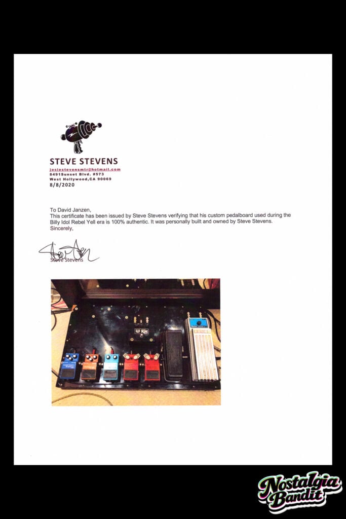 Billy Idol | Steve Stevens Custom-Made Stage-Played & Recording-Used Rebel Yell Pedalboard (1983-87)