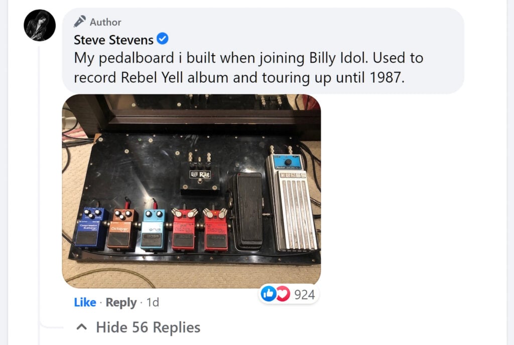 Billy Idol | Steve Stevens Custom-Made Stage-Played & Recording-Used Rebel Yell Pedalboard (1983-87)