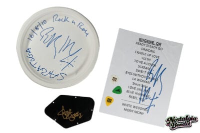Billy Idol & Steve Stevens | Stage-Used Picks, Signed Pickguard, Plate & Set List (2010-2012)