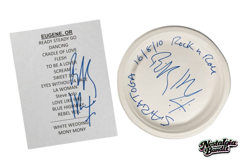 Billy Idol & Steve Stevens | Stage-Used Picks, Signed Pickguard, Plate & Set List (2010-2012)