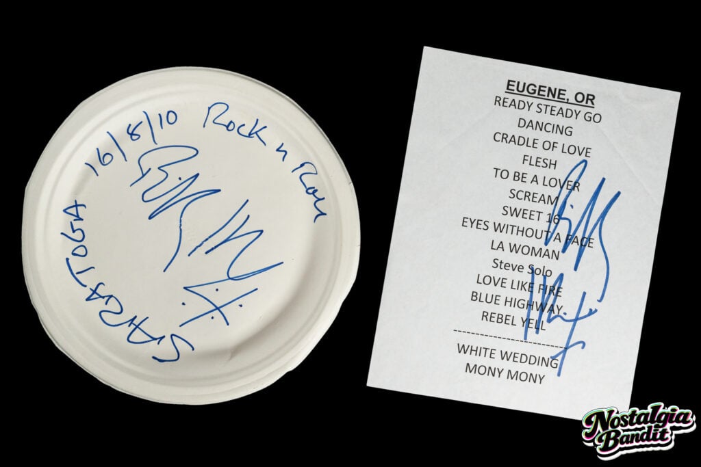 Billy Idol & Steve Stevens | Stage-Used Picks, Signed Pickguard, Plate & Set List (2010-2012)