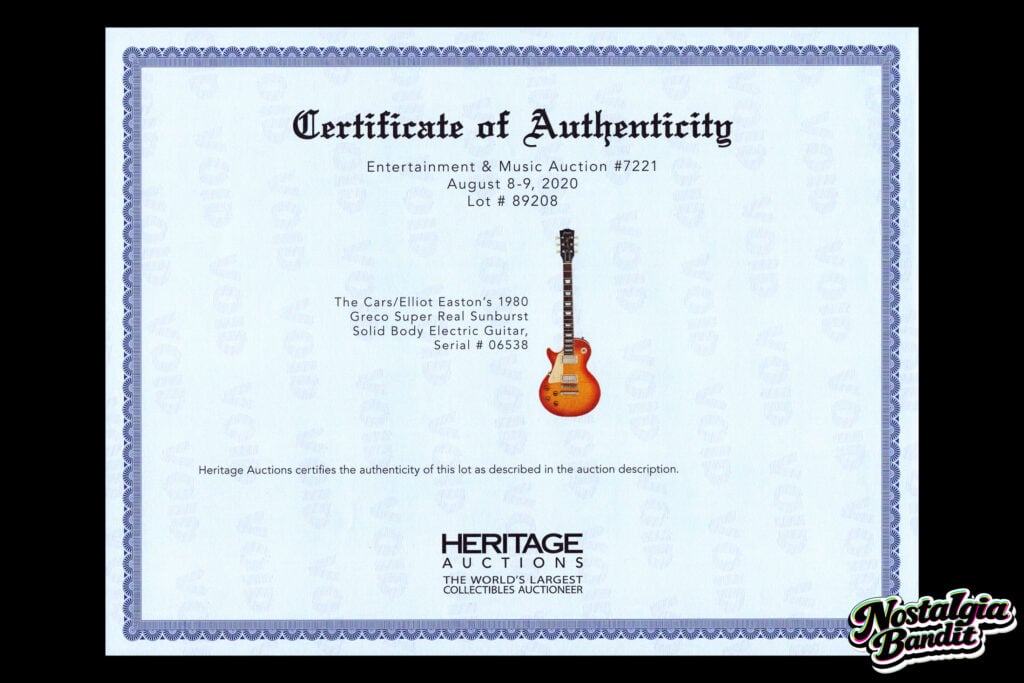 The Cars | Elliot Easton Stage-Played & Photo-Matched Greco EGF-1000 Super Real Guitar (1980)