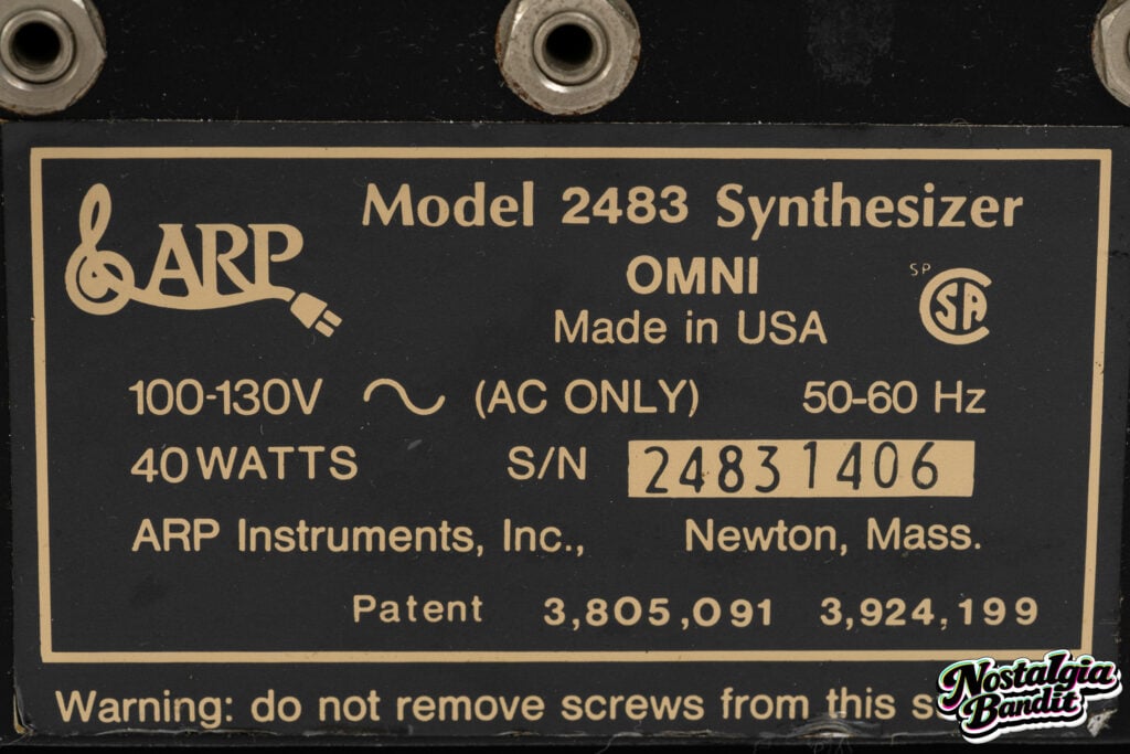 The Cars | Greg Hawkes Stage-Played & Studio-Used ARP Omni MK-1 Synthesizer (1978-1982)