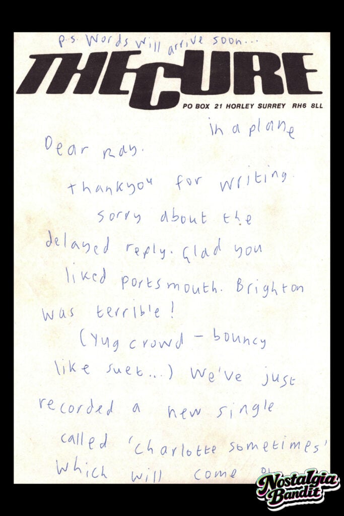 The Cure | Robert Smith Handwritten Fan Letter + 1981 Faith Tour Program, Signed Three Members