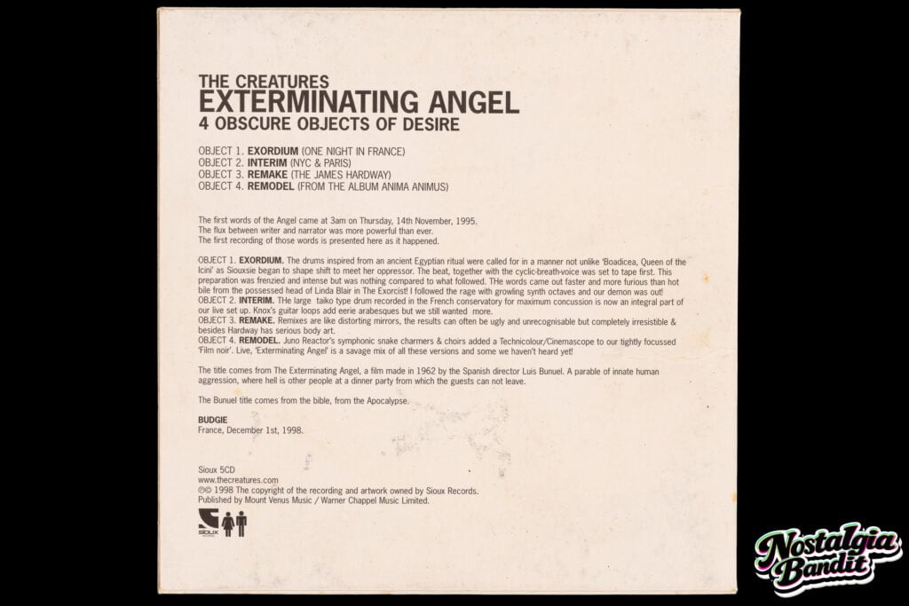 The Creatures | Siouxsie Sioux & Budgie Signed & Hand-Painted Exterminating Angel CD (Ltd. Ed. 1999)