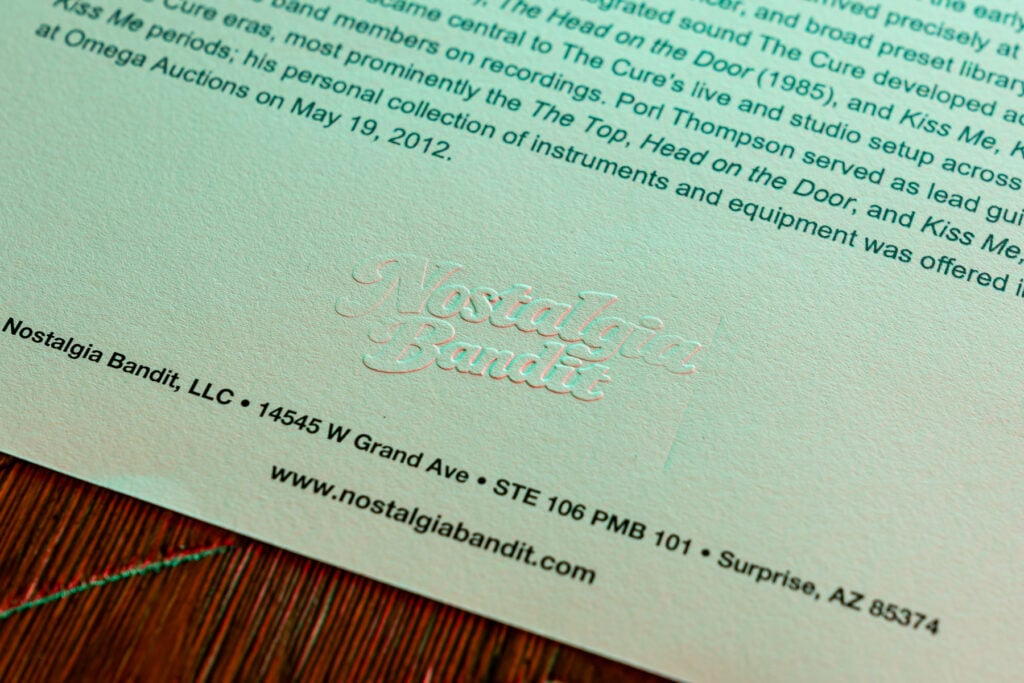 Letter of Provenance for Authenticity - bottom of first page showing hand-embossed seal.